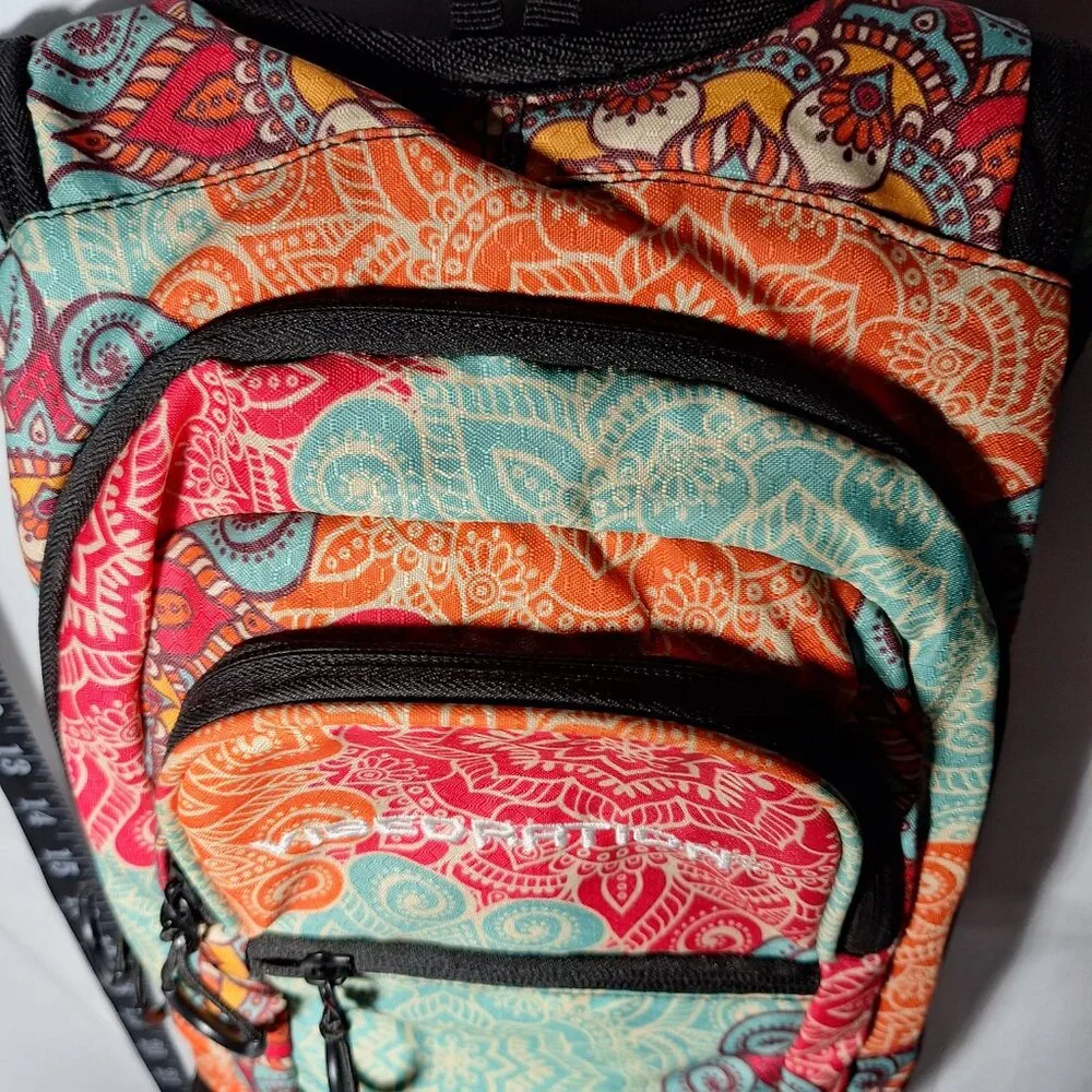 Vibedration Hydration Backpack w/o bladder -turquoise/orange pattern - Used